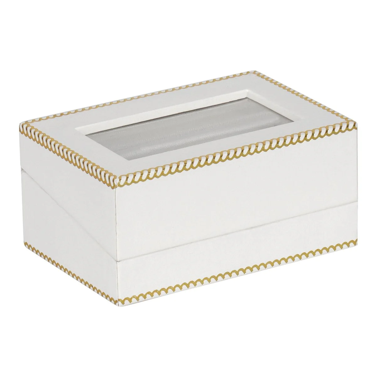 Window Leatherette Double Ring Box - Image 5